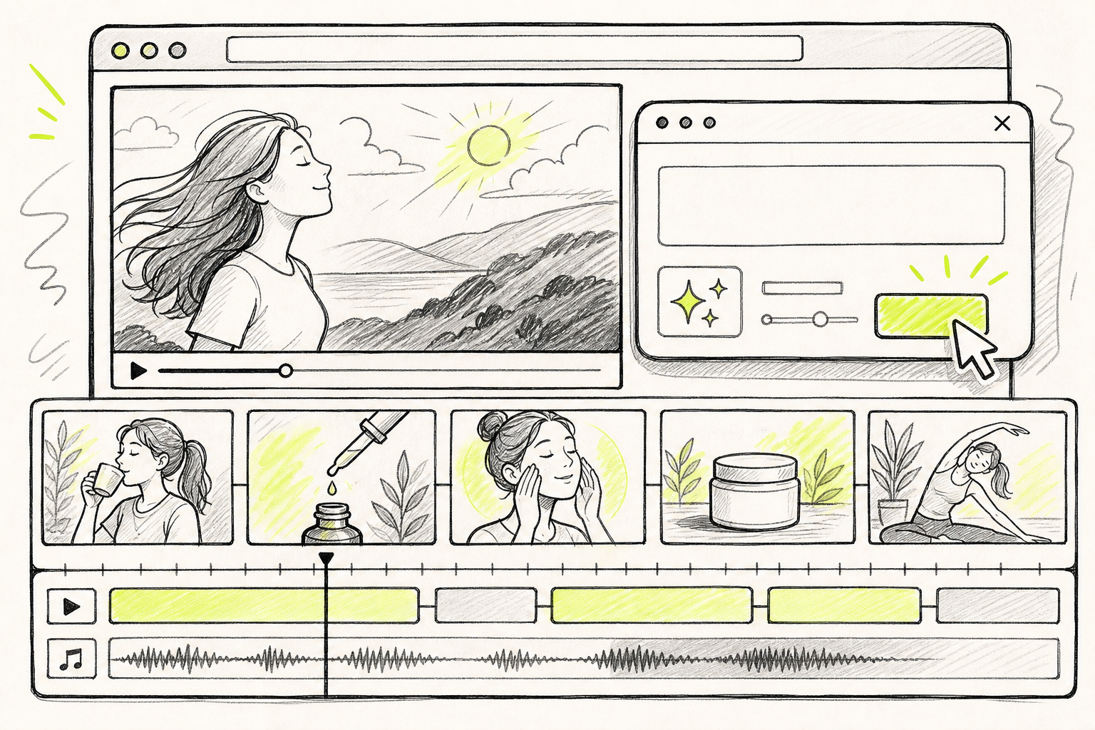 AI video generator interface used to create commercial visual assets.
