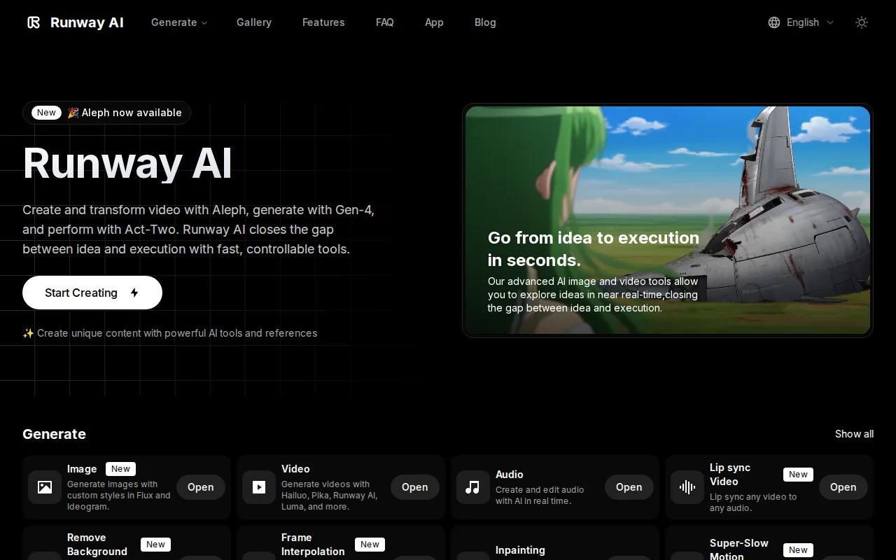 Runway: visual reference for 3. Runway — Creative Control with Motion & Style Parameters