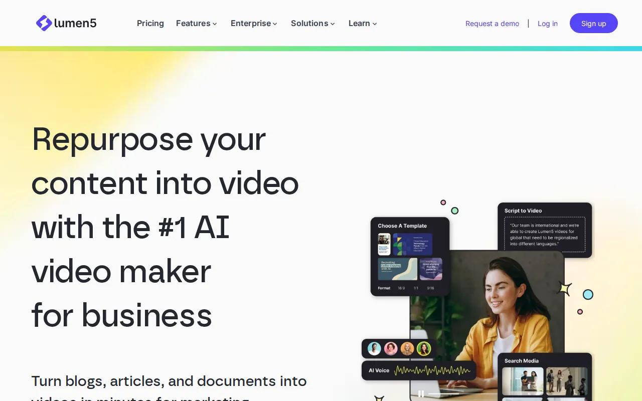 Lumen5: visual reference for 5. Lumen5 — Article-to-Video with Brand Theming for Marketers