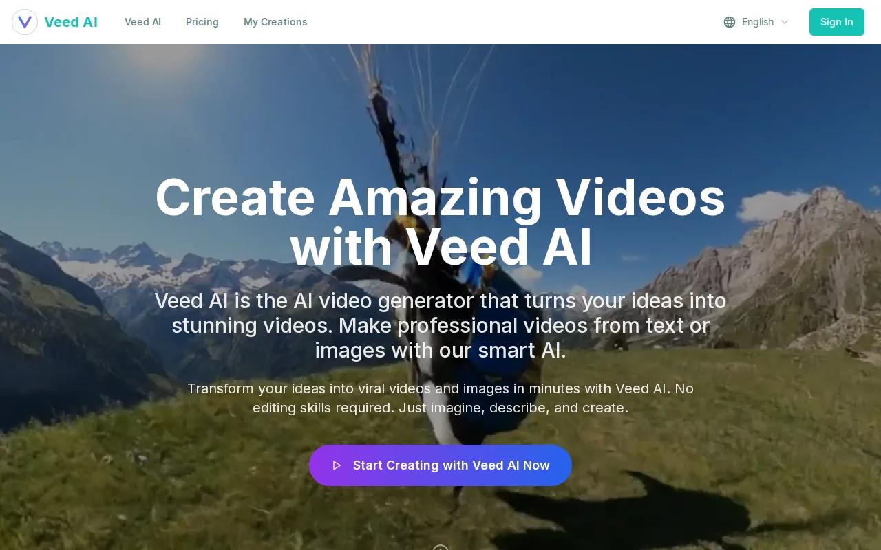 VEED: visual reference for 5. VEED, best for avatars plus quick video editing
