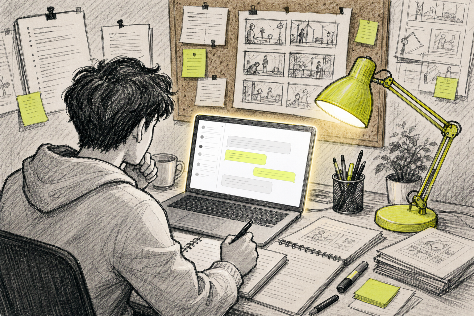 AI scriptwriting process for making a commercial with AI tools.