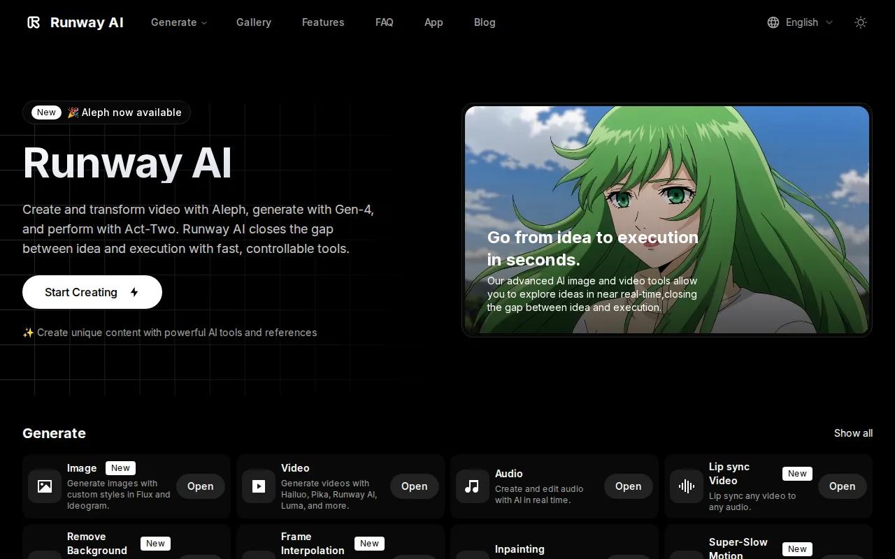 Runway: visual reference for 3. Runway — Artistic Control for Filmmakers and Creators
