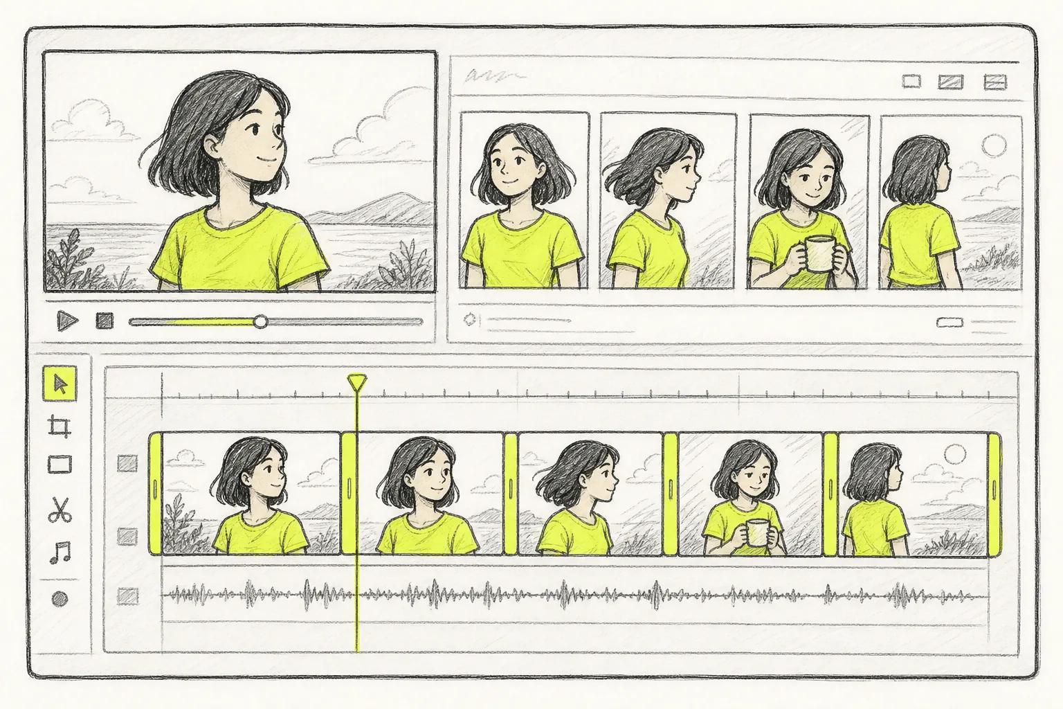 Building a final AI video sequence with consistent character appearance