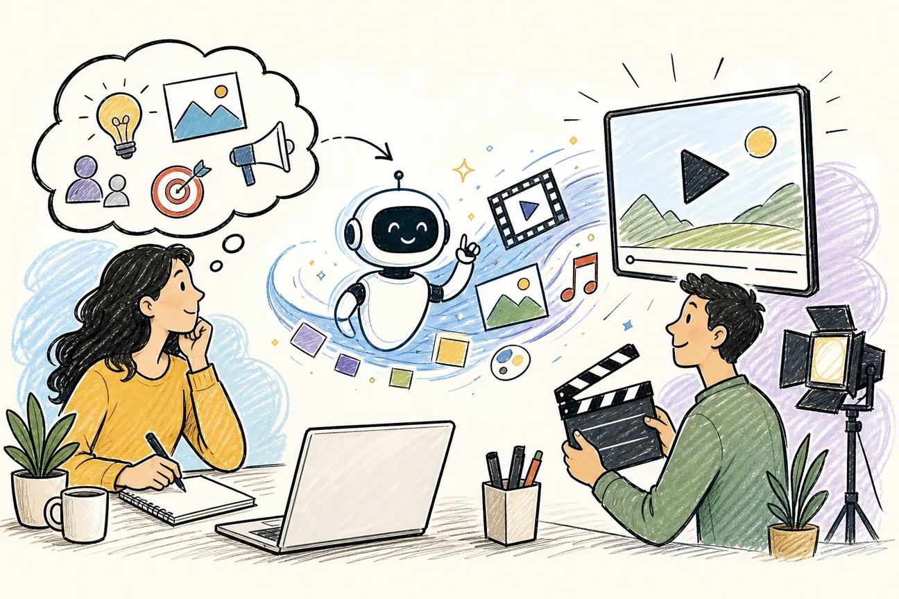Editorial illustration for Best AI Promo Video Maker Tools for Marketers
