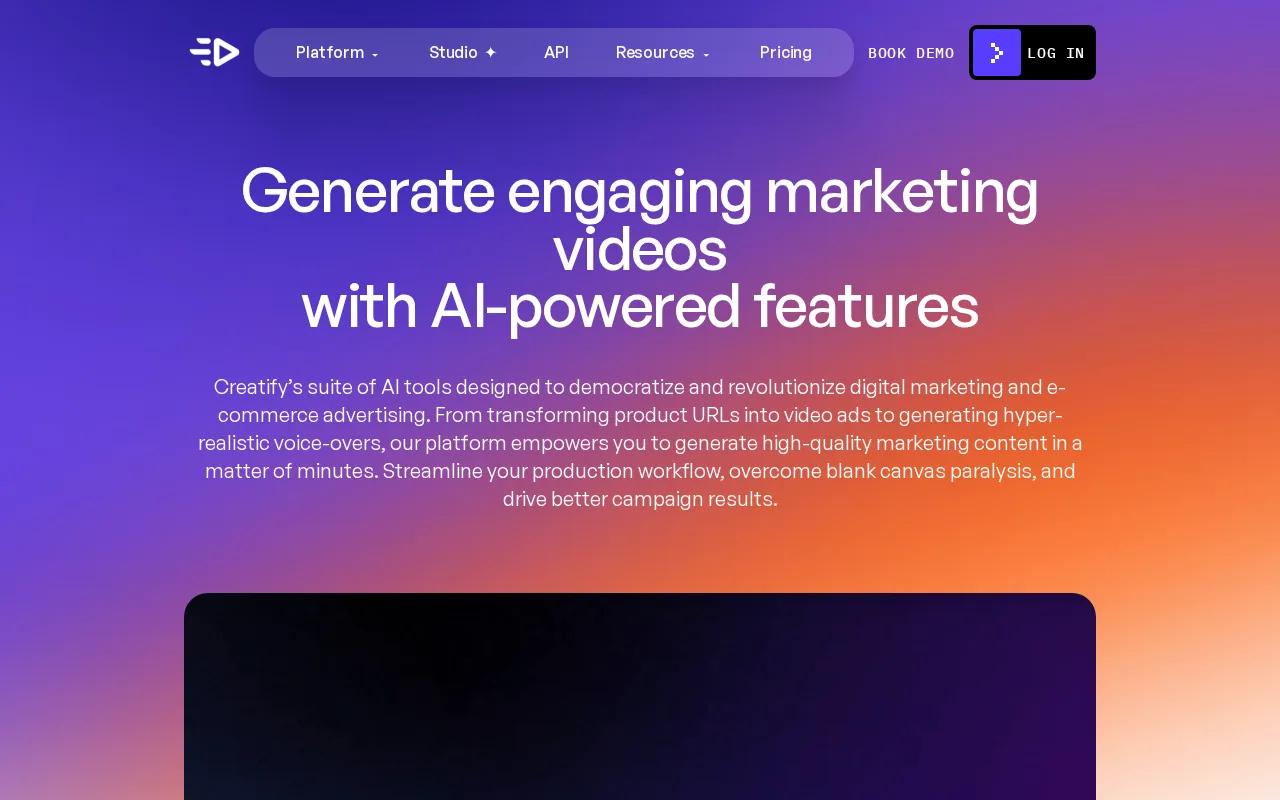 Creatify: visual reference for 2. Creatify — Purpose‑Built for High‑Conversion Video Ads