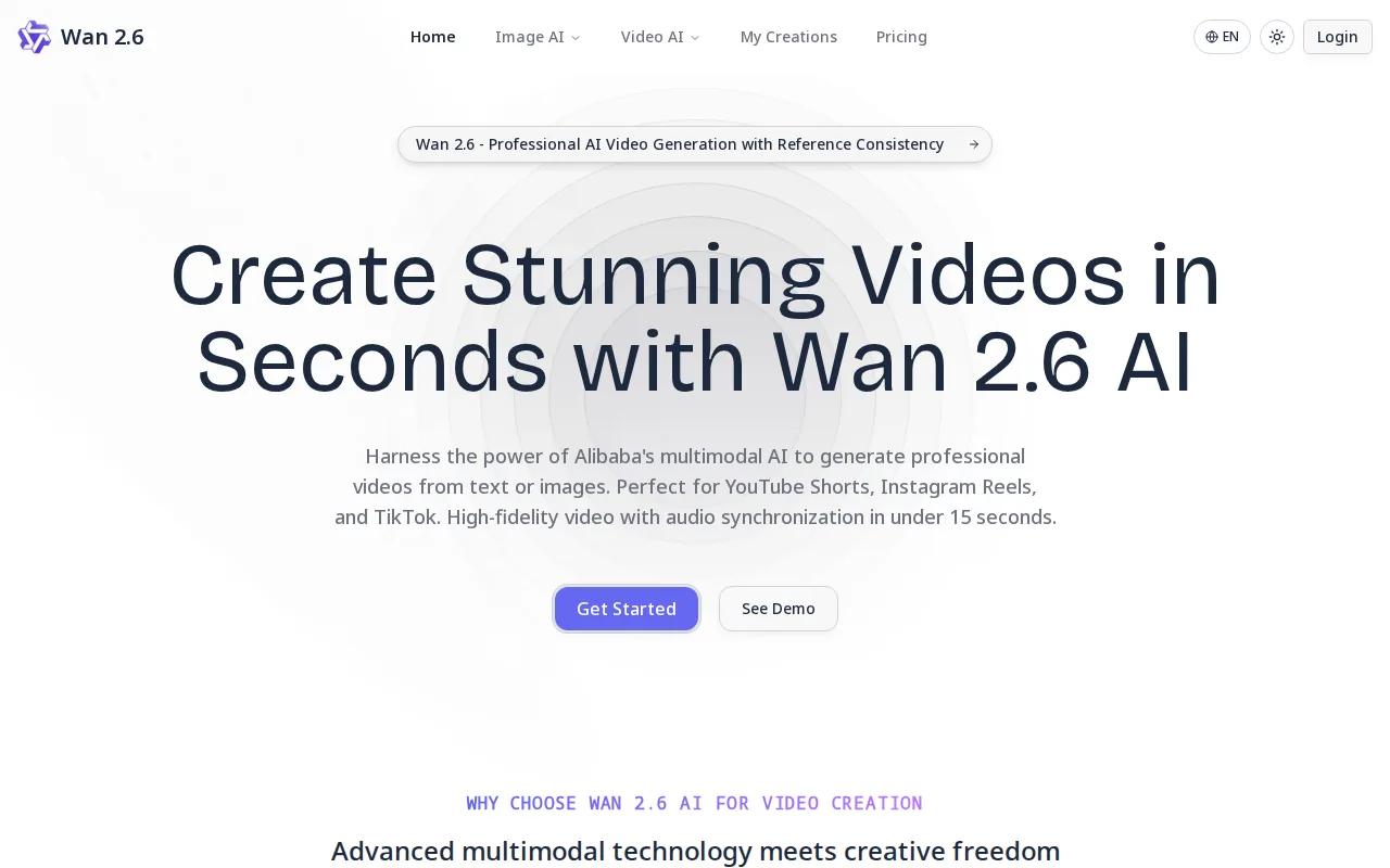 Wan 2.6: visual reference for 6. Wan 2.6 — Most affordable per-second rate, good for bulk Shorts