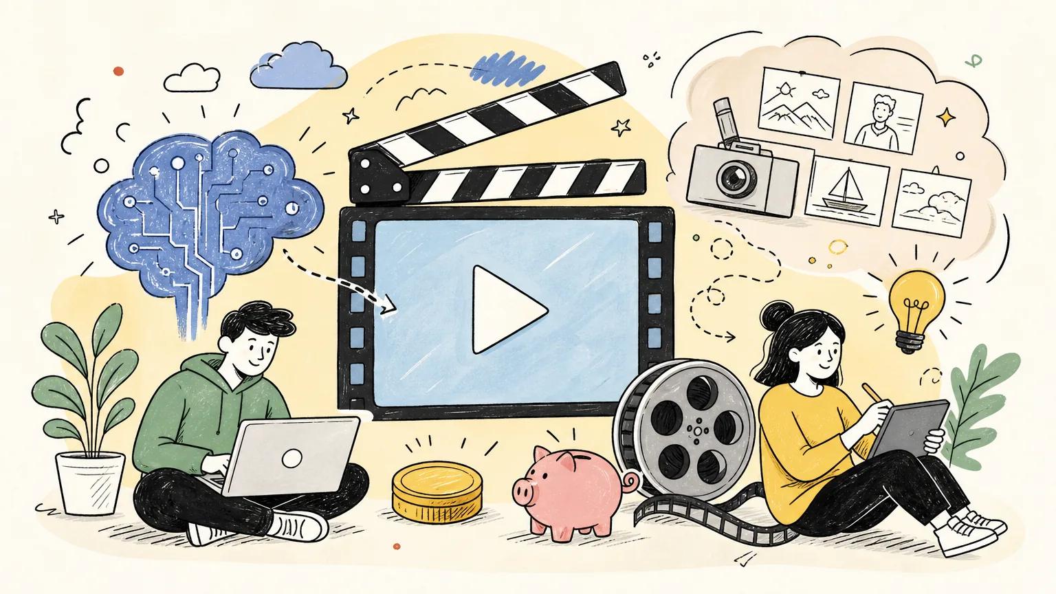 Editorial illustration for Best Cheap AI Video Generators in 2026