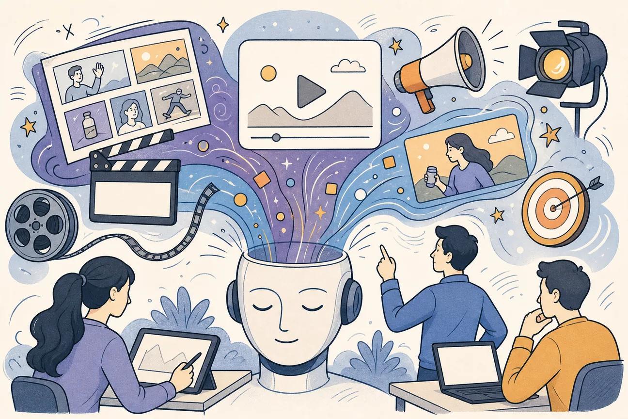Editorial illustration for Best AI Video Generators for Advertising (2026)