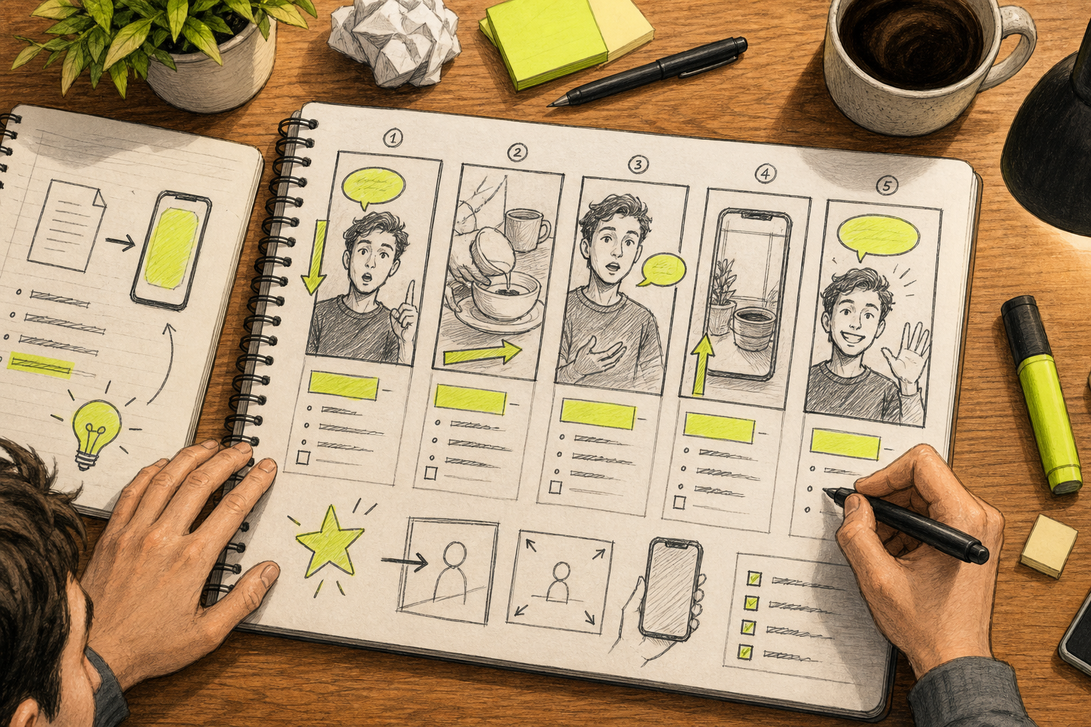 AI Reel script and shot list storyboard for vertical social video