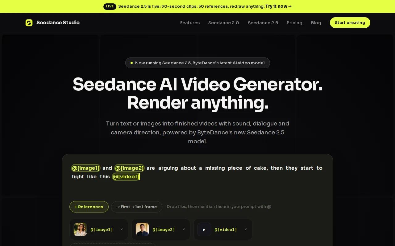 Seedance Studio: Our Top Pick: visual reference for 1. Seedance Studio: Our Top Pick