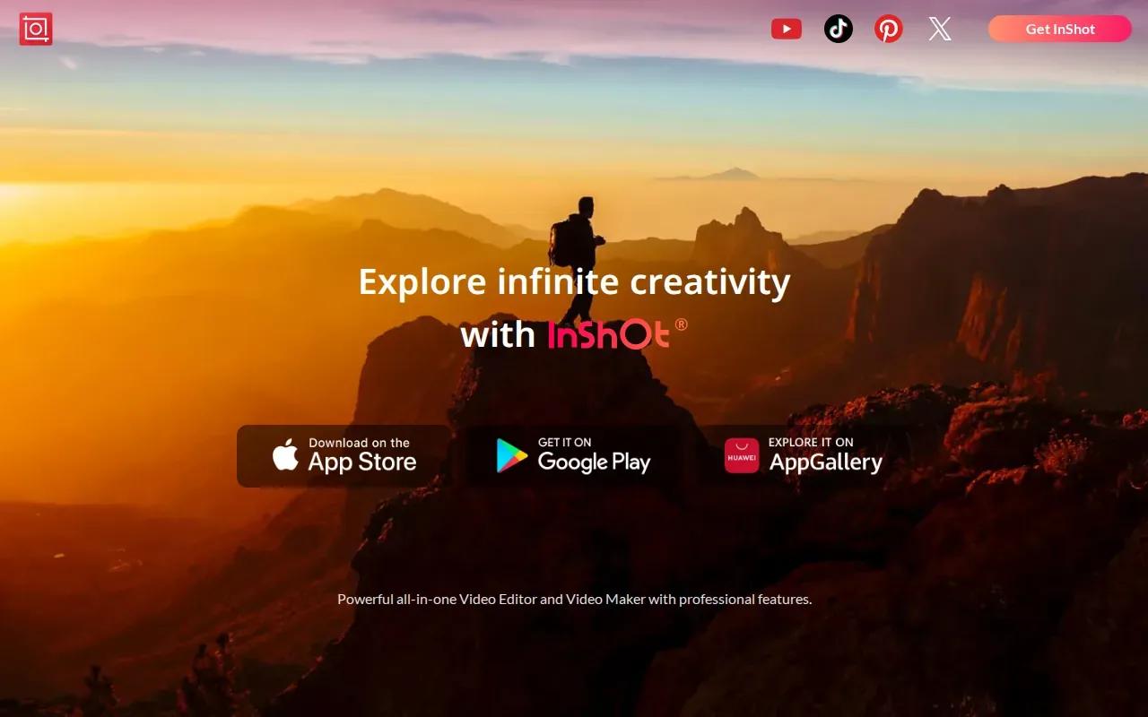 Screenshot of the InShot website