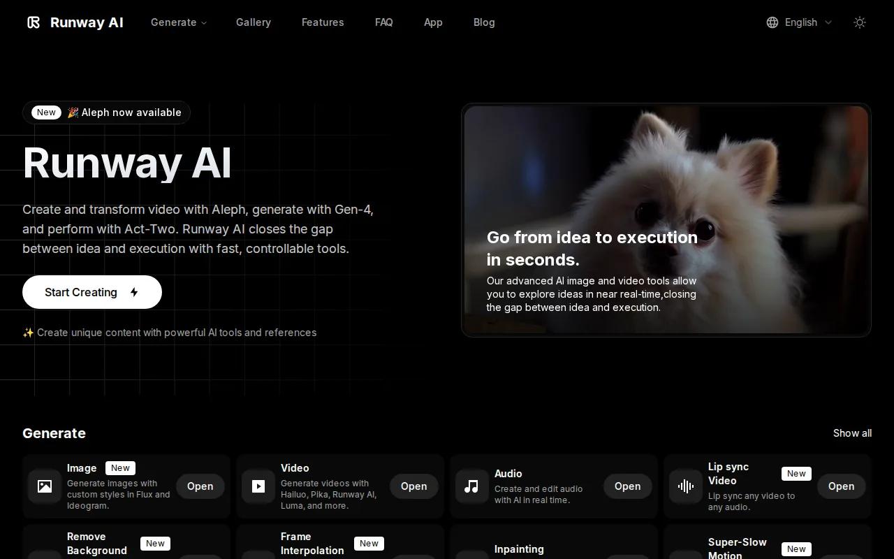 Runway: visual reference for 5. Runway — Best for Filmmakers & VFX