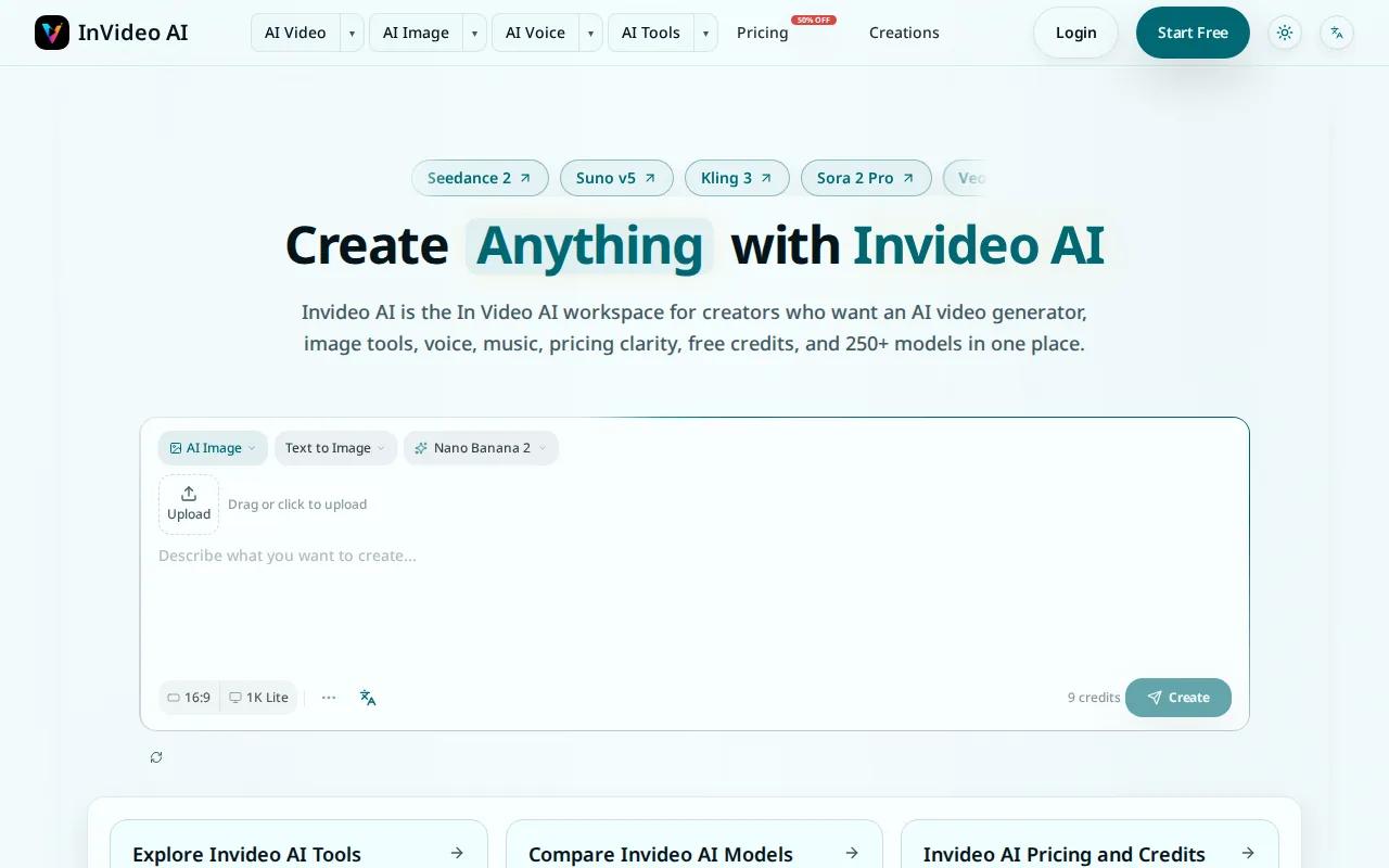 InVideo AI: visual reference for 3. InVideo AI, Best for Scripted Voiceover Reels
