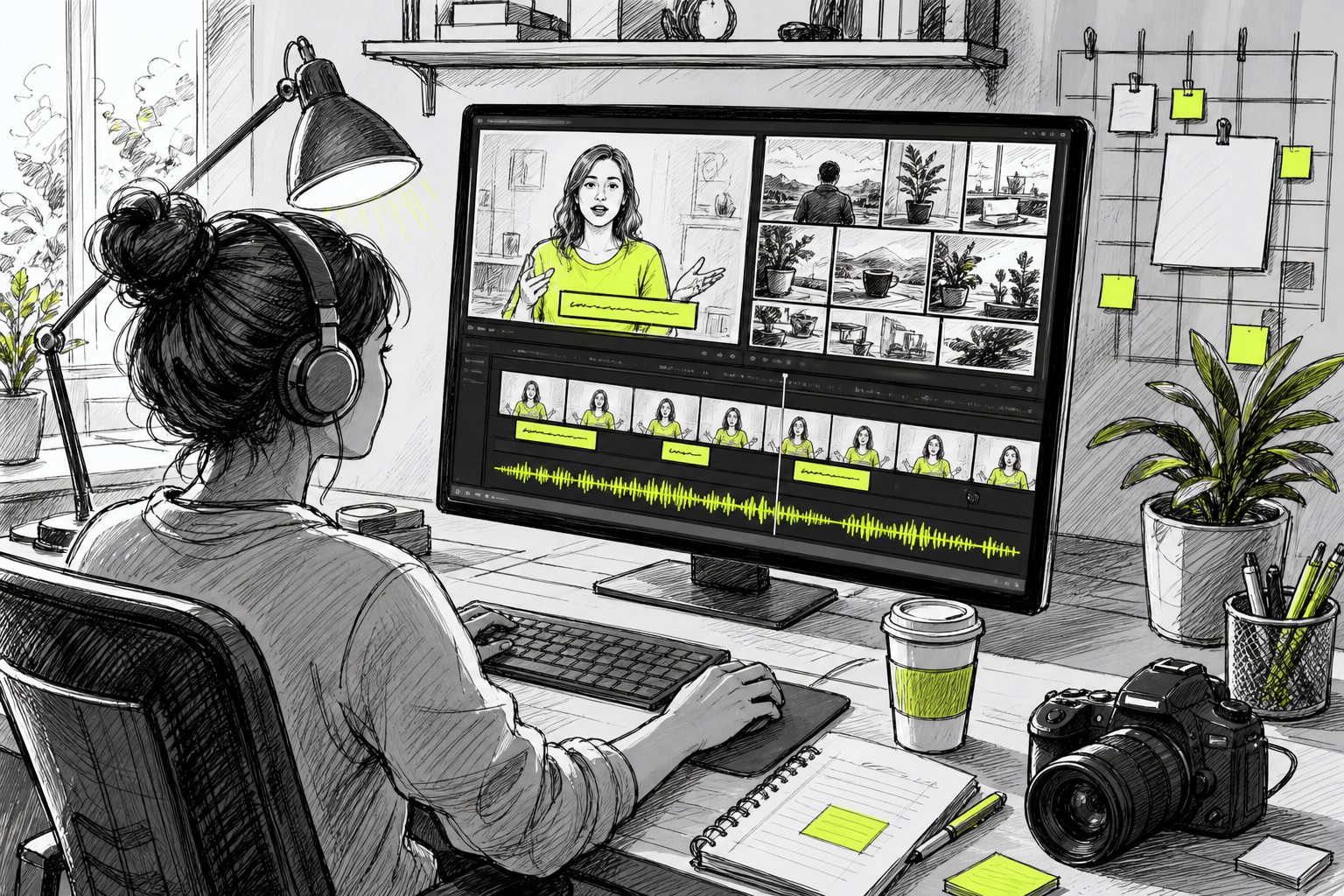 editing talking head videos with captions and B-roll