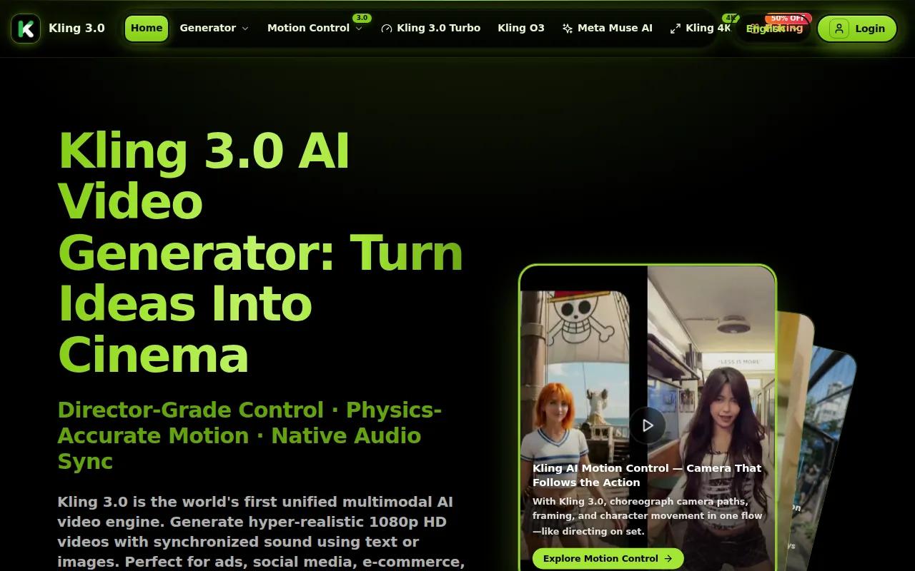 Kling 3.0: visual reference for 2. Kling 3.0 — native 4K with AI Director mode