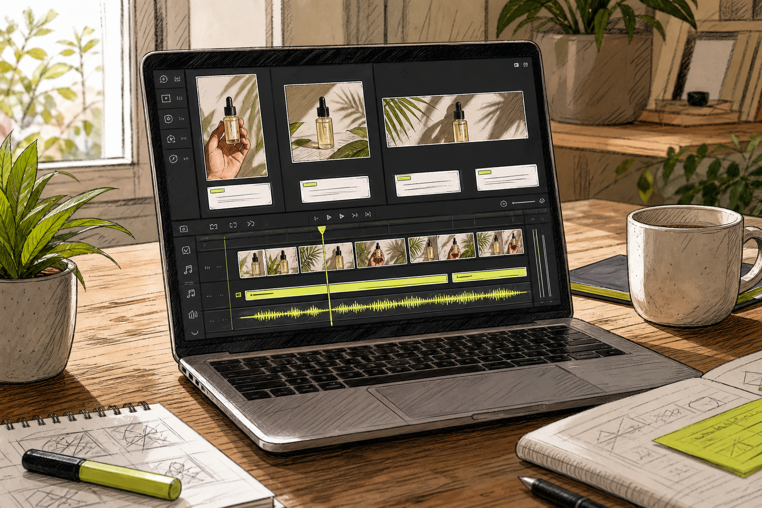 editing and formatting a product video for social media