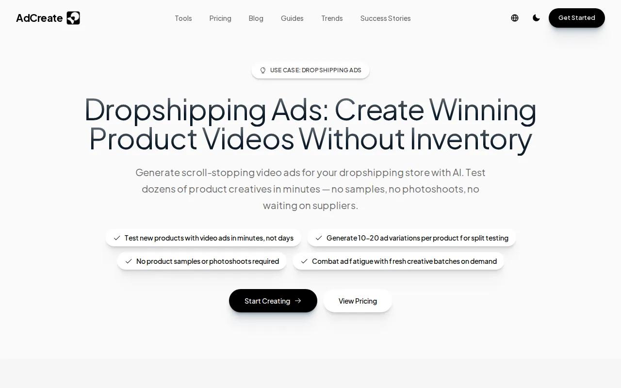 AdCreate: visual reference for 2. AdCreate — All-in-one AI ad video maker with avatars & music