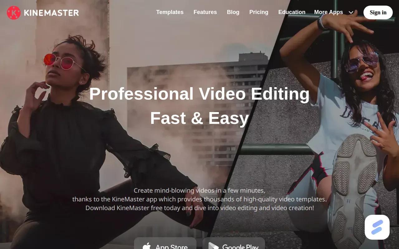 Screenshot of the KineMaster website