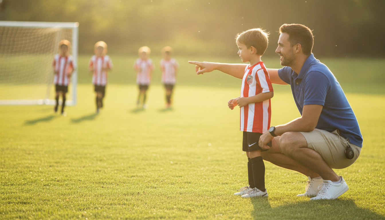 Coach and young player