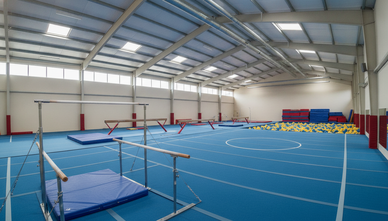 Gymnastics bars and mats