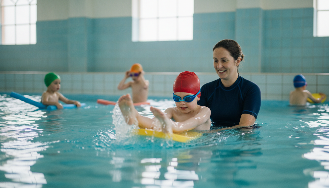 Small group swimming lesson