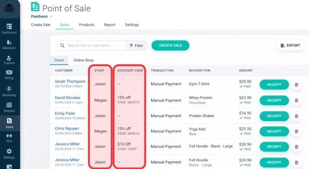 Gymdesk point of sale