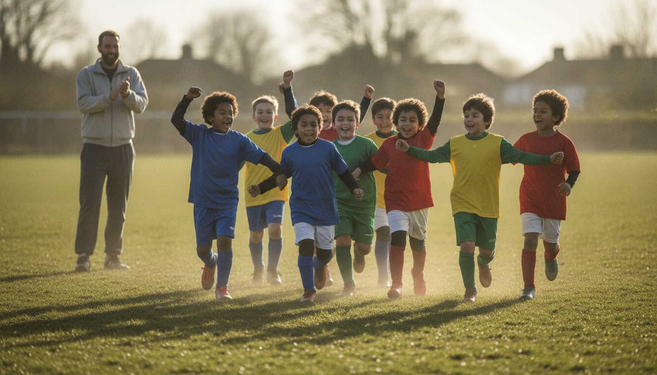 Youth players celebrating