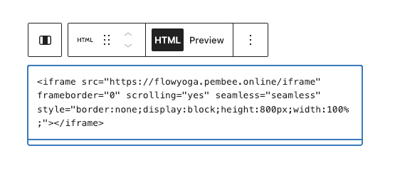 WordPress booking system - Paste iFrame code