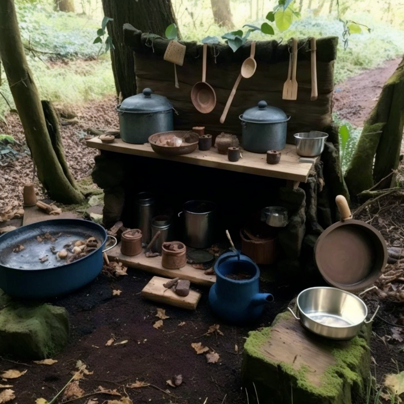 Forest School Outdoor Learning Idea: Mud Kitchen