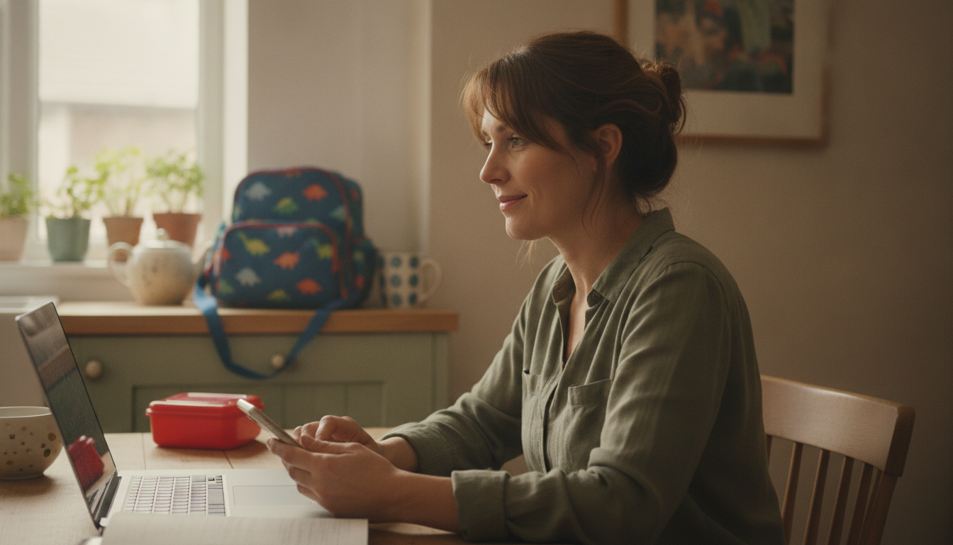 Parent booking childcare online
