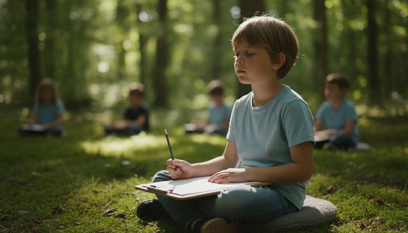 Child making a sound map