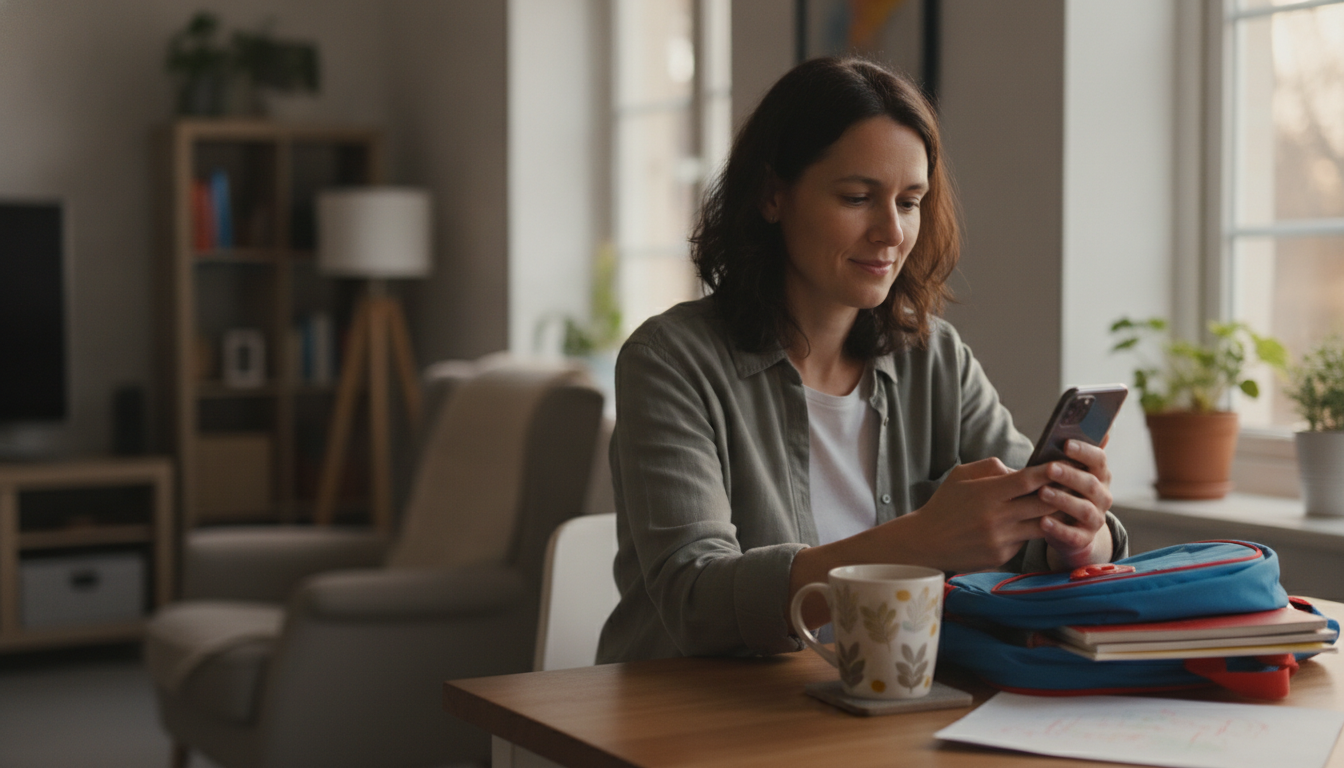 Parent booking a place at home