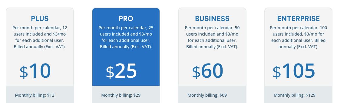 TeamUp pricing