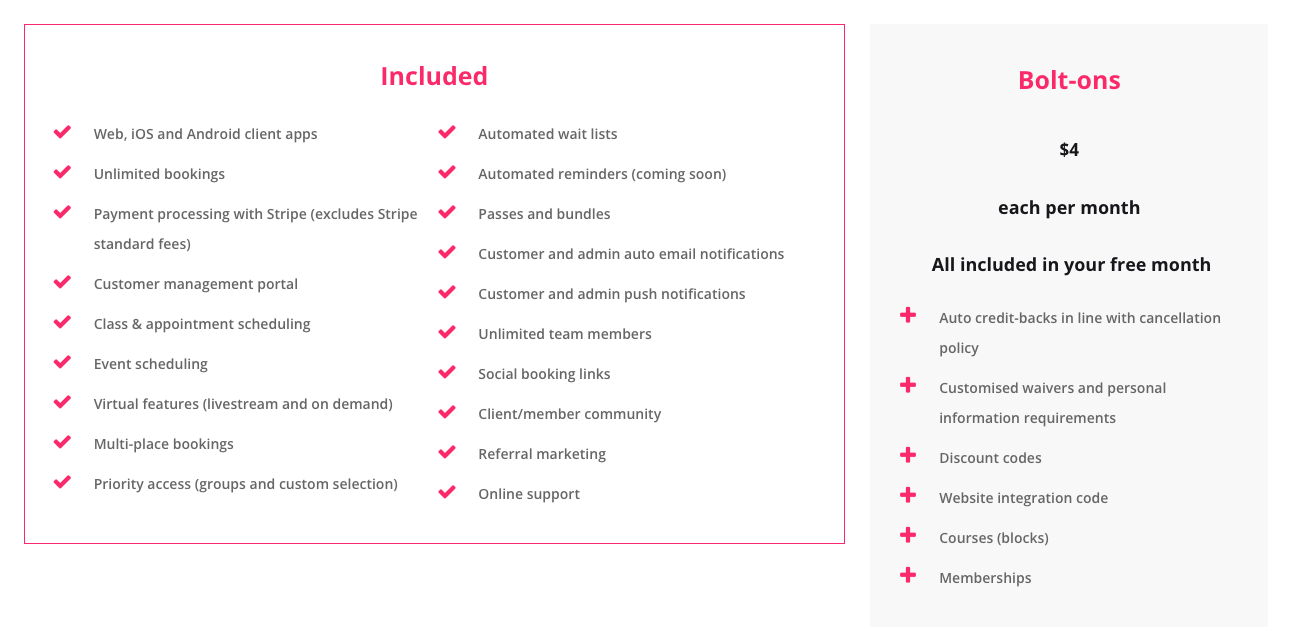 Gymcatch pricing and features