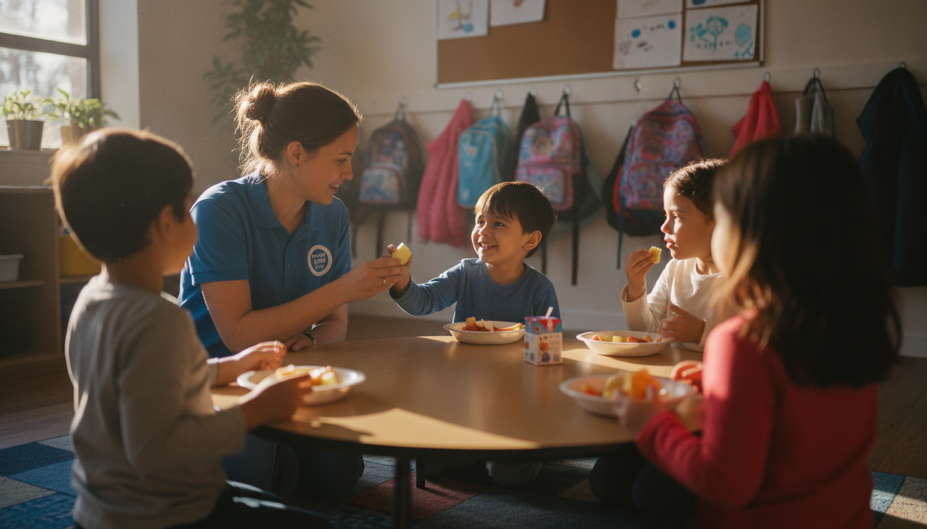 After school club snack time