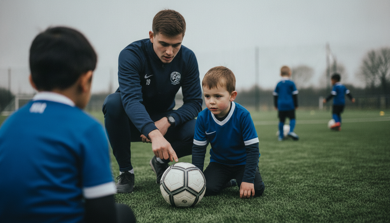 Coach demonstrating to a player