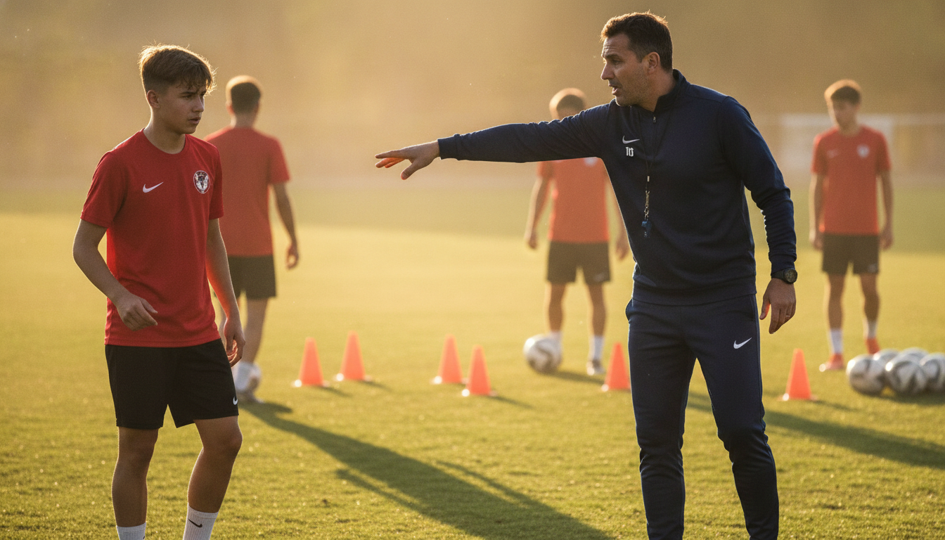 Coach leading a drill