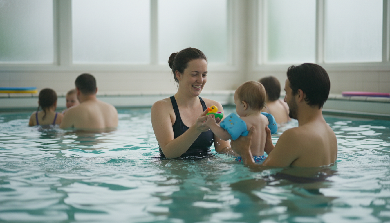 Toddler class in warm pool