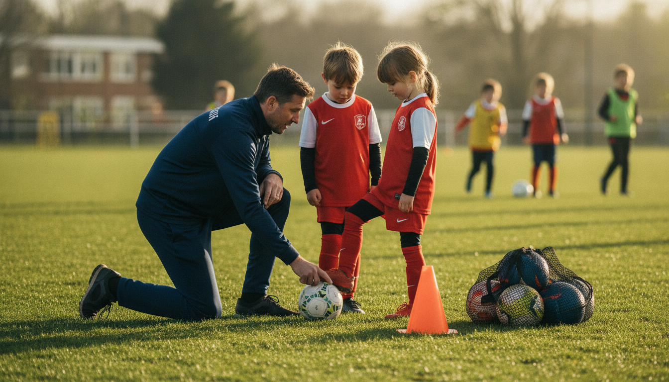 Coach and youth players