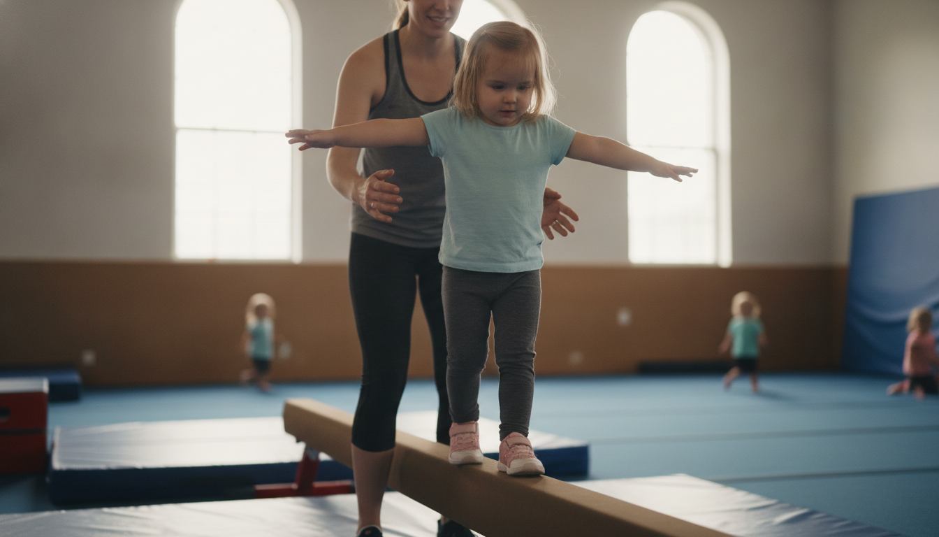 Child on a balance beam