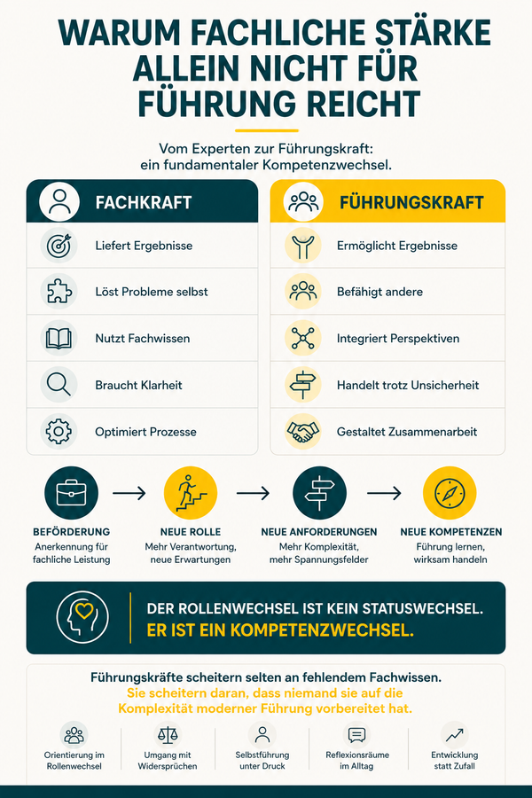 Warum fachliche Stärke allein nicht für Führung reicht  - echtführen  by  Anna Wanner