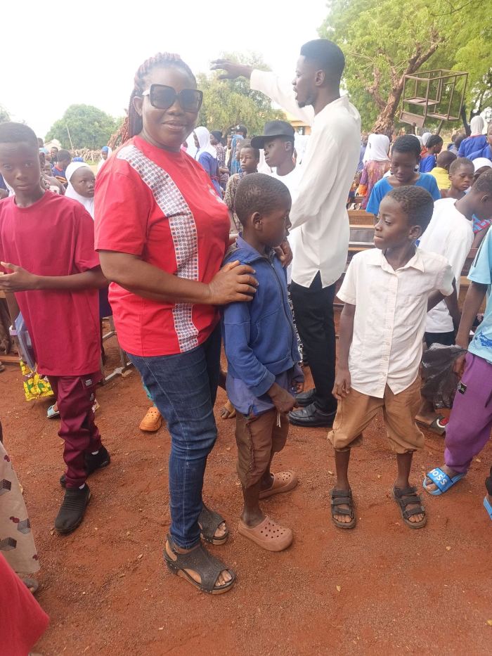 A school assembly during a foundation visit