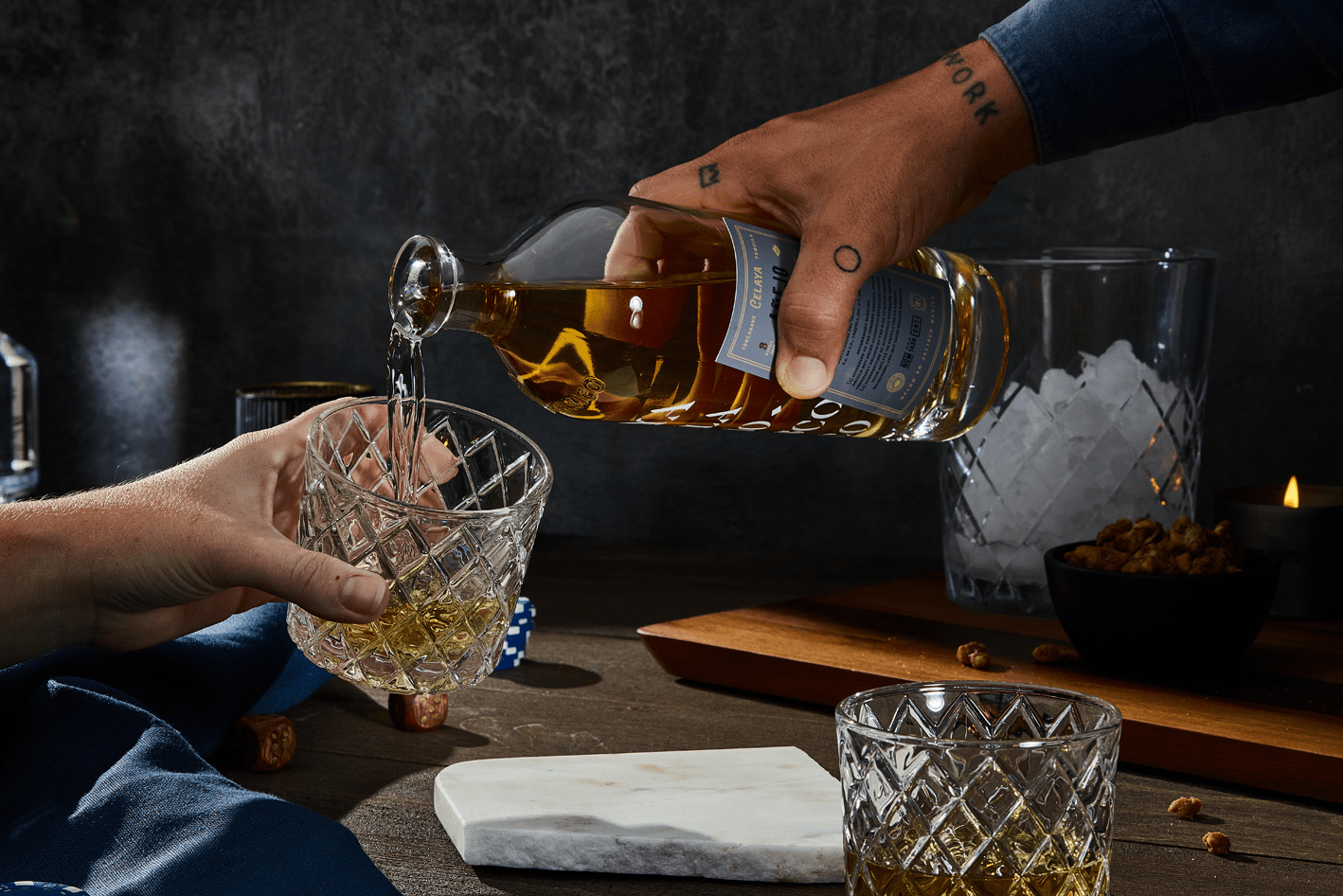 Tequila Añejo Pouring