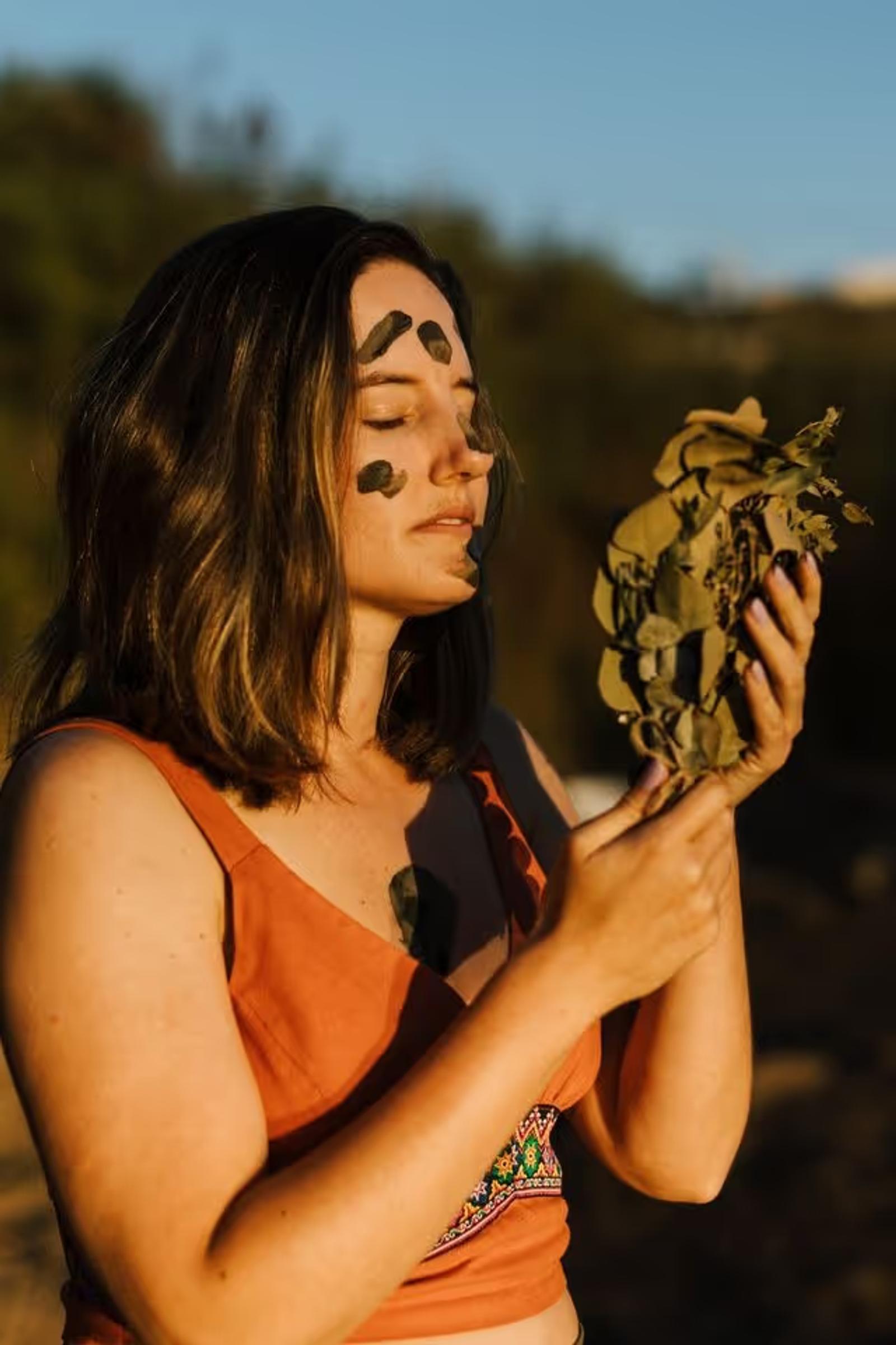 Anica com plantas para defumação