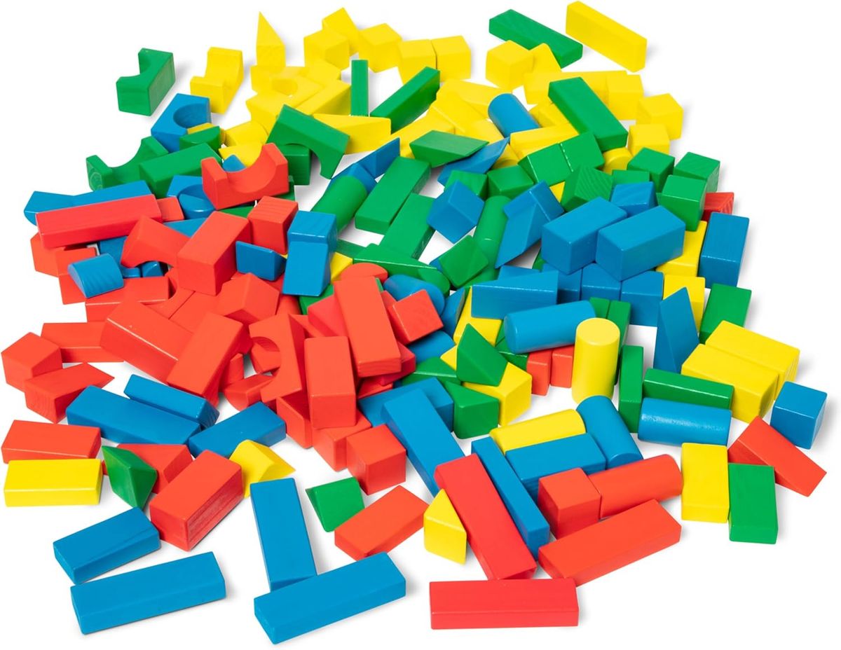Melissa & Doug Wooden Building Block Set, 200 Pieces