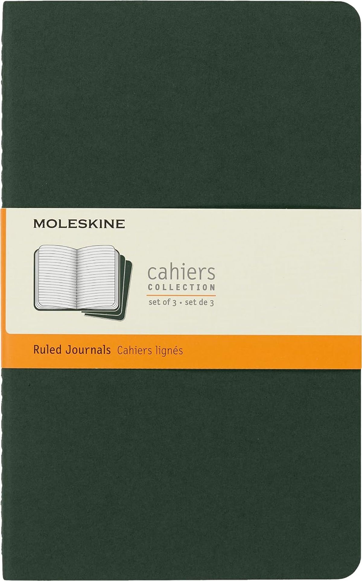 Moleskine Cahier Journal, Soft Cover, Large, Ruled, Black (Set of 3)