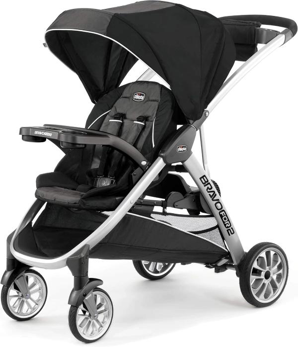 Chicco BravoFor2 Double Stroller for Infant and Toddler, Sit or Stand