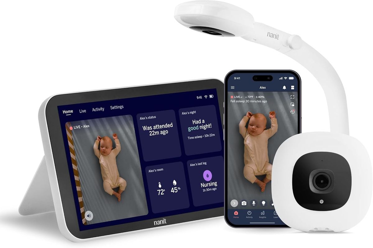 Nanit Smart Baby Video Monitor System with Floor Stand & 8" Display Screen