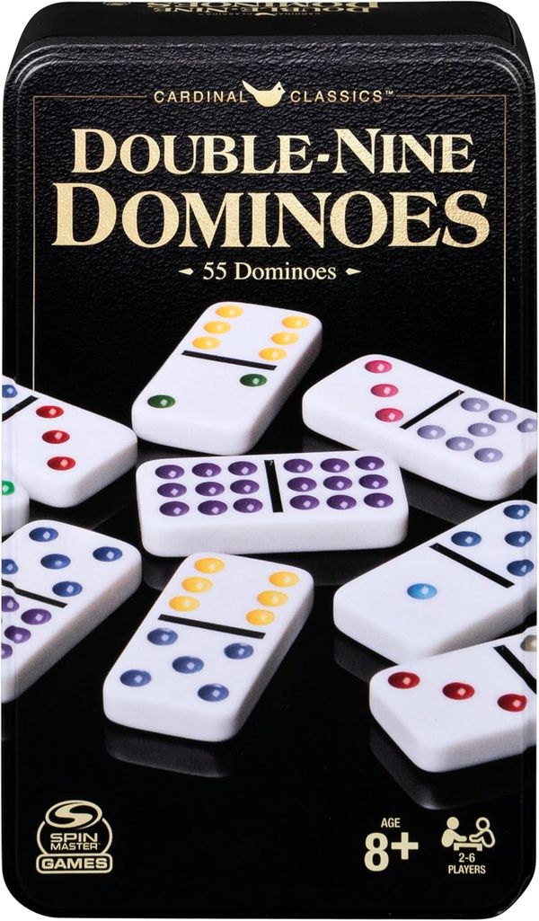 Spin Master Double 9 Dominoes Set in Storage Tin