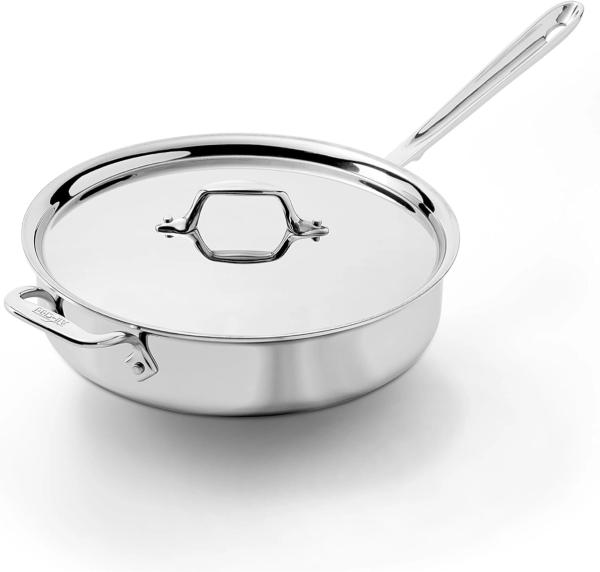 All-Clad D3 Stainless Steel 4 Qt Sauté Pan with Lid